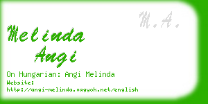 melinda angi business card